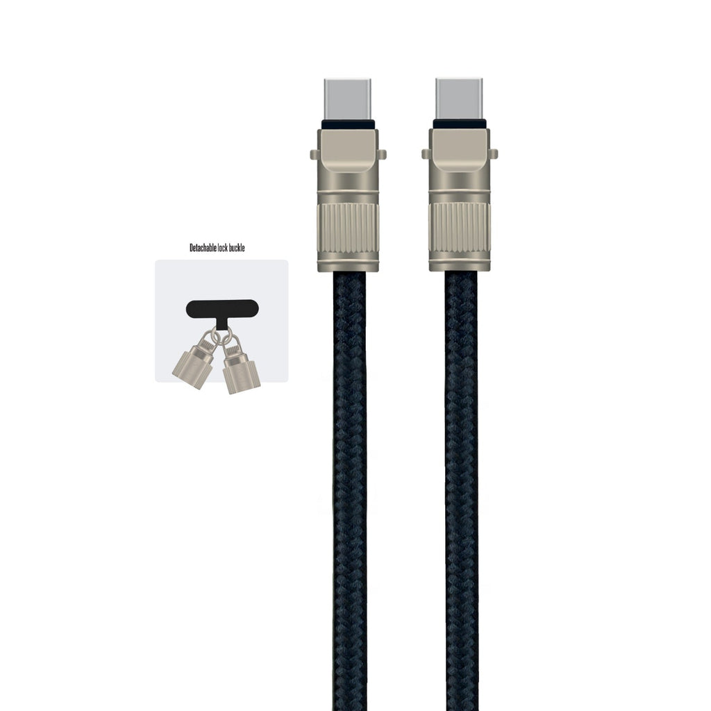 Asli Global USB-C to USB-C Zinc Alloy Braided 65W Lanyard Cable 0.3M