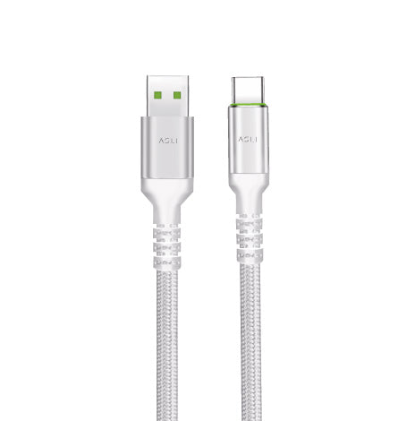 Asli Global USB-A to USB-C Cable Power Wire Max Nylon Braided Cable 2M