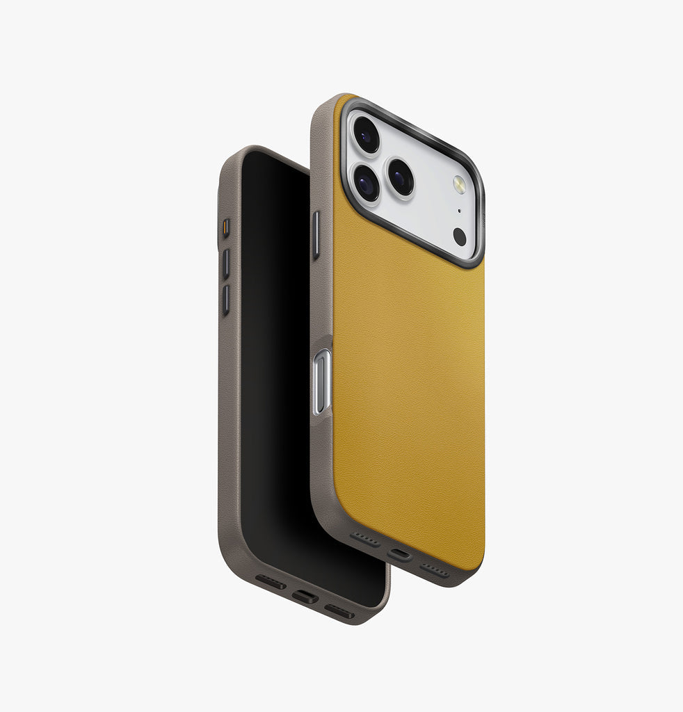 Uniq Hybrid Lyden MagSafe Case for iPhone 17 Pro Max | Canary Yellow/Flint Gray