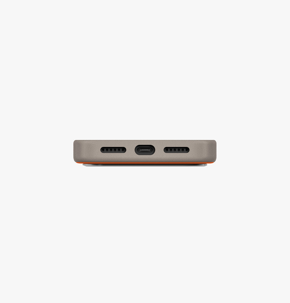 Uniq Hybrid Lyden MagSafe Case for iPhone 17 Pro | Flame Orange/Flint Gray