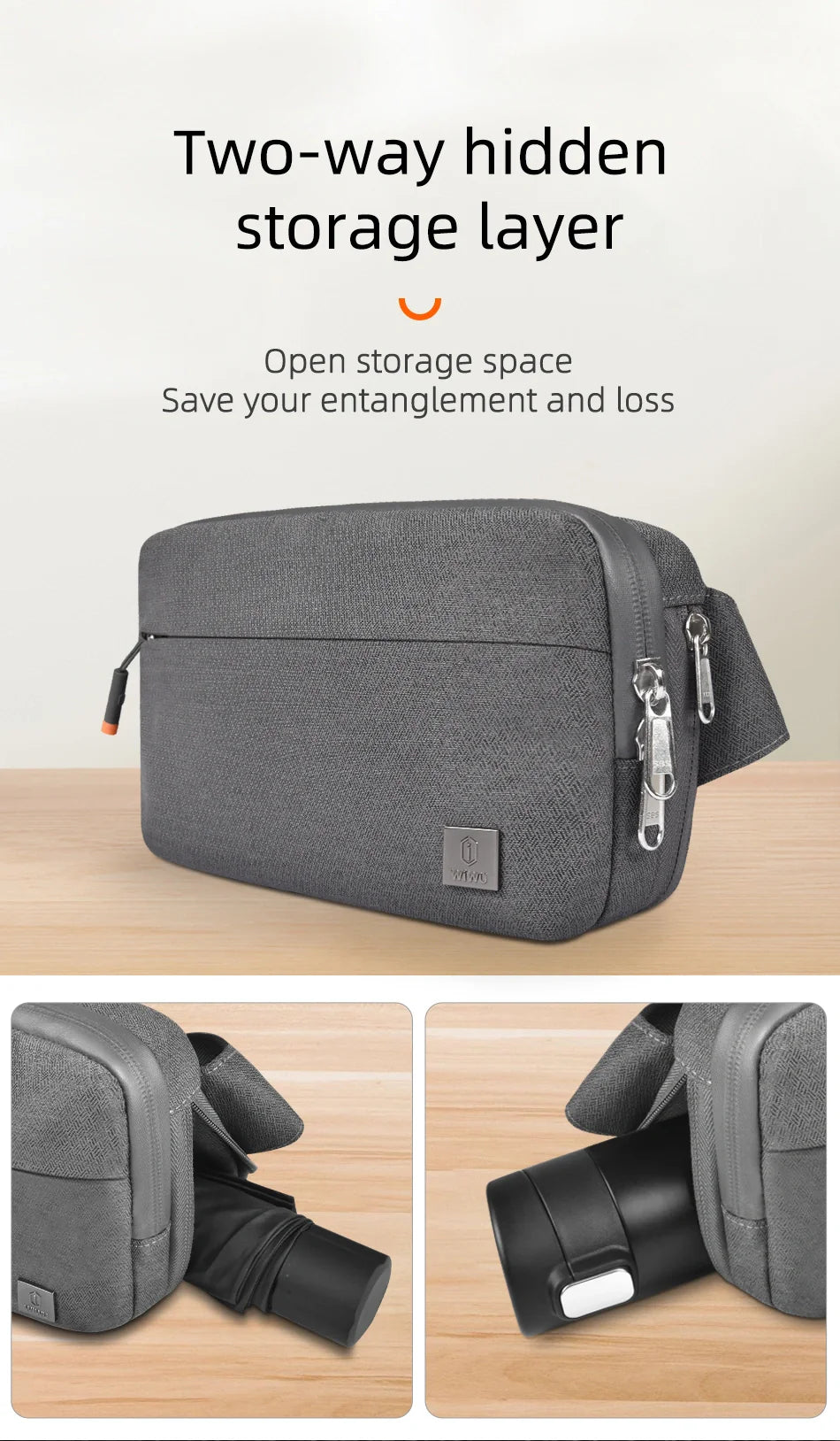 WiWU Alpha Crossbody Bag | Black