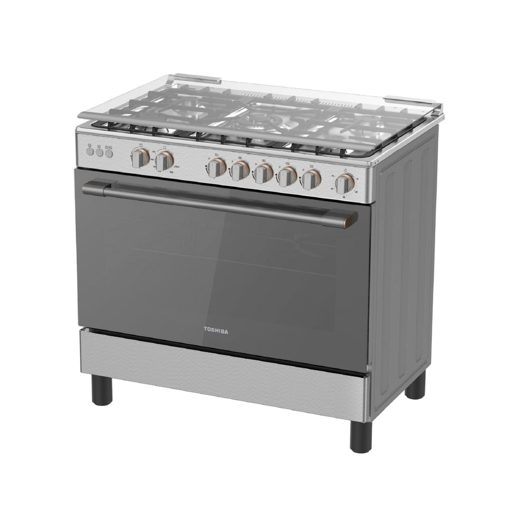 Toshiba 90X60cm Stainless Steel Gas Cooker with 115L Capacity