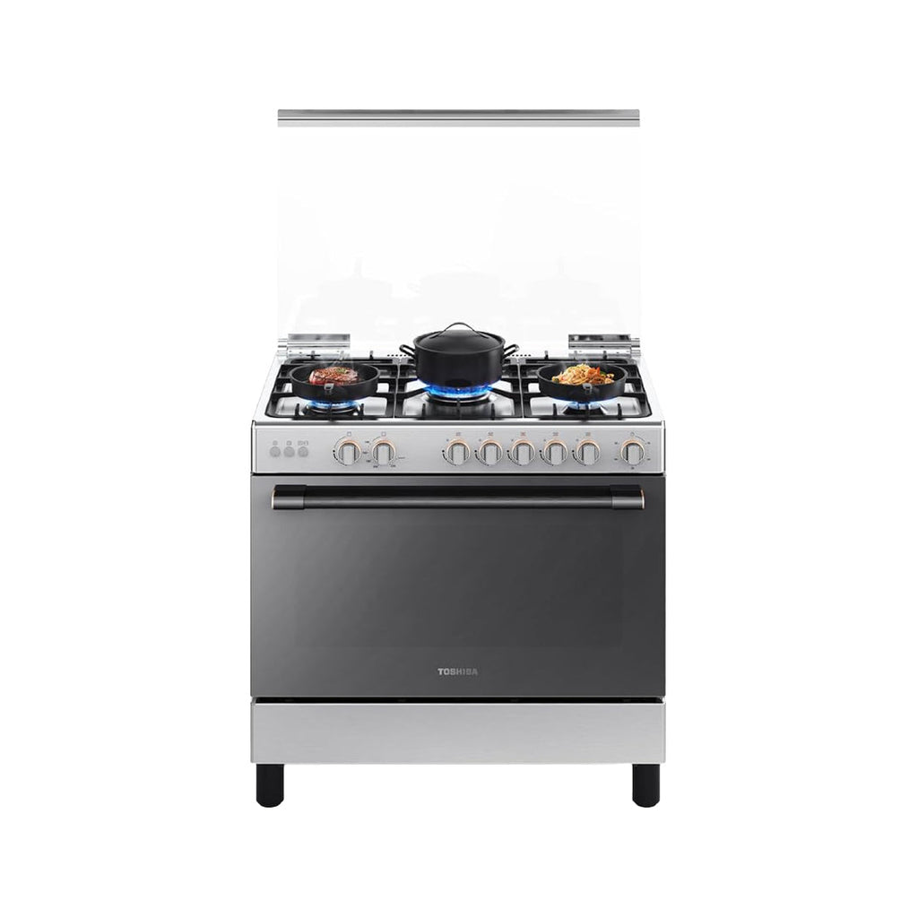 Toshiba 90X60cm Stainless Steel Gas Cooker with 115L Capacity
