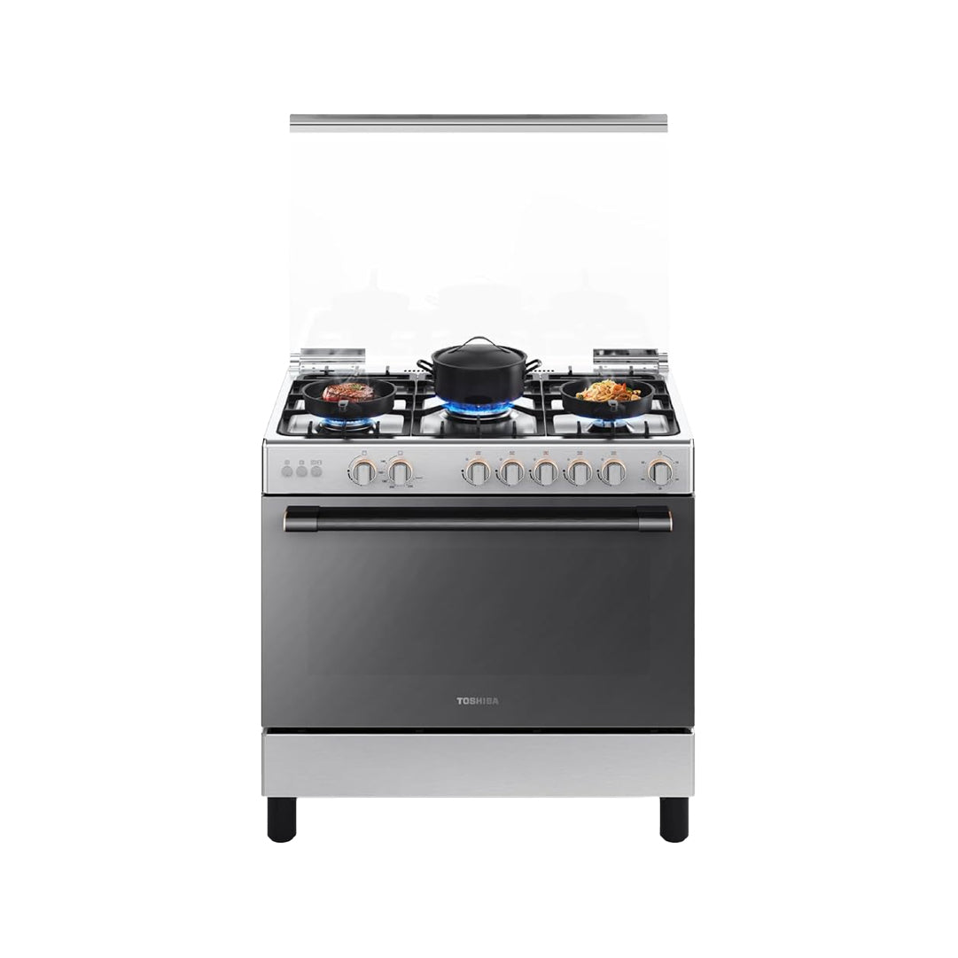 Toshiba 90X60cm Stainless Steel Gas Cooker with 115L Capacity