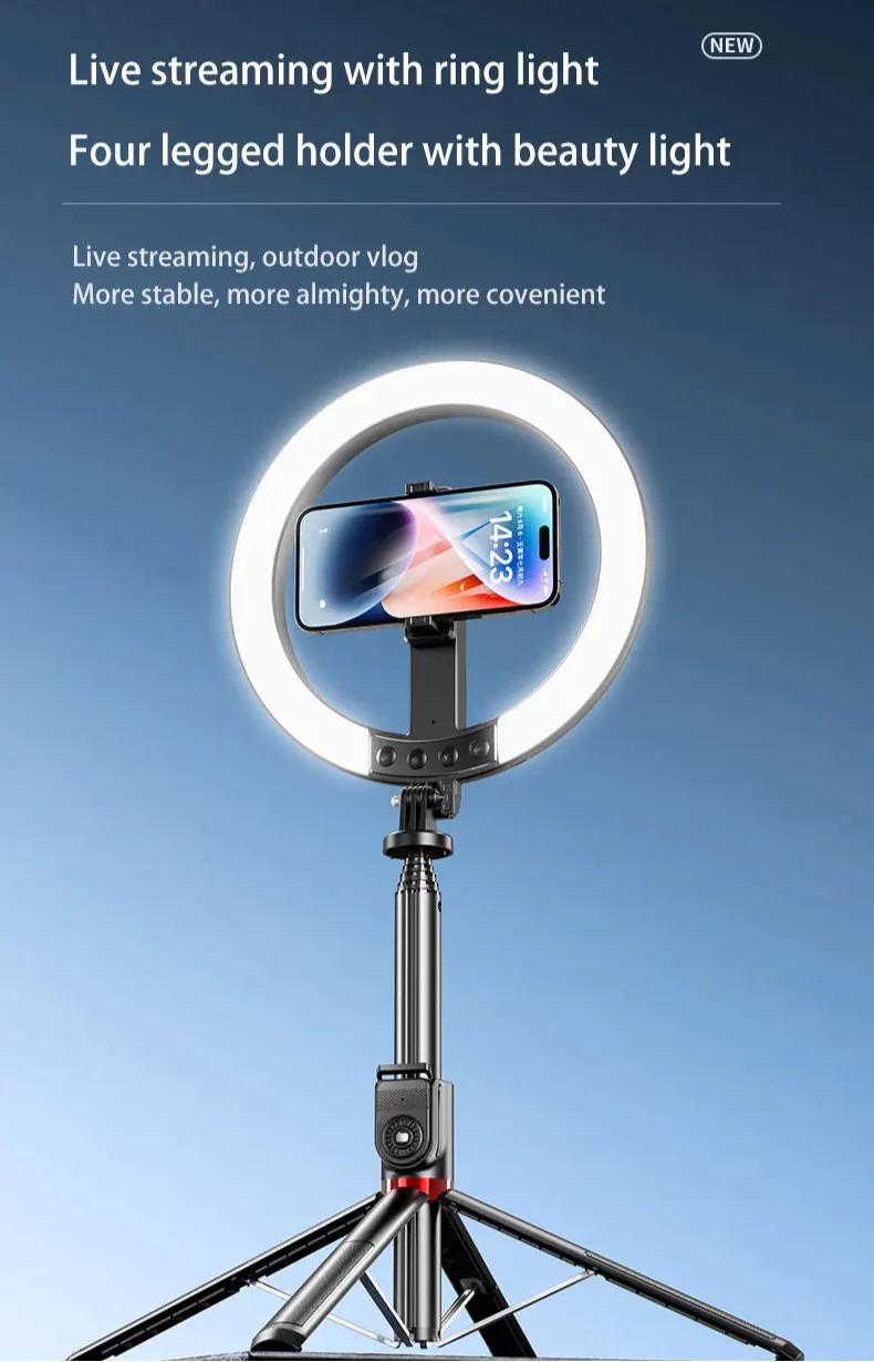 LZEL Vlog Lumexpod 10" Rgb Selfie Ring Light Kit With 2.3m Tripod Stand And Wireless Remote