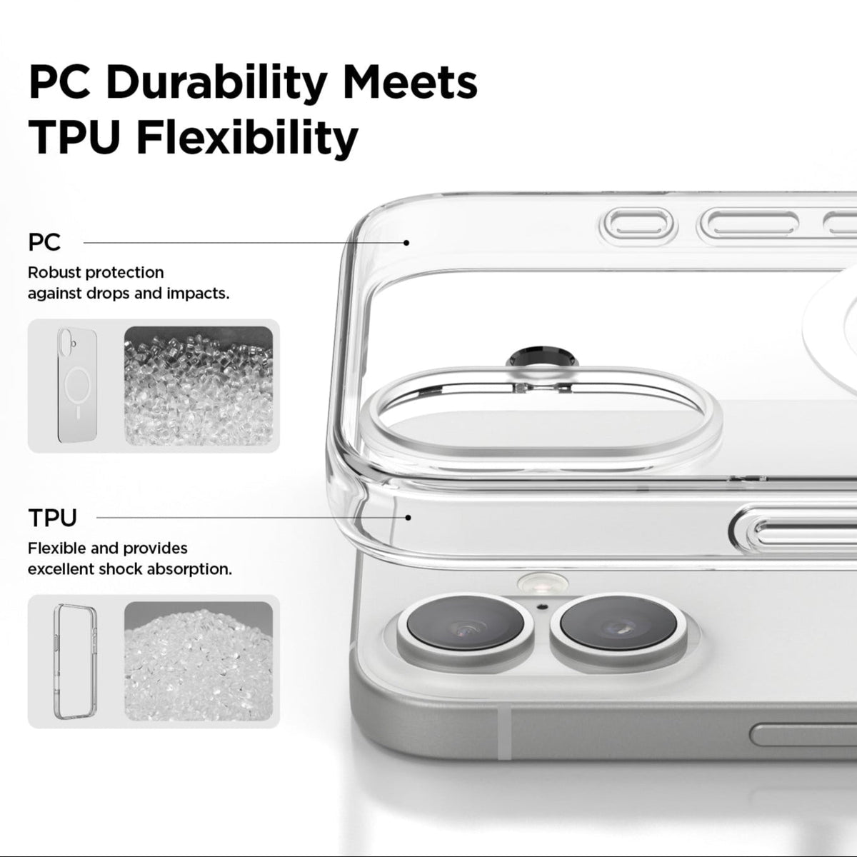 Asli Global Gravitas iPhone 16 Plus Clear Mag MagSafe Slim Case|Transparent