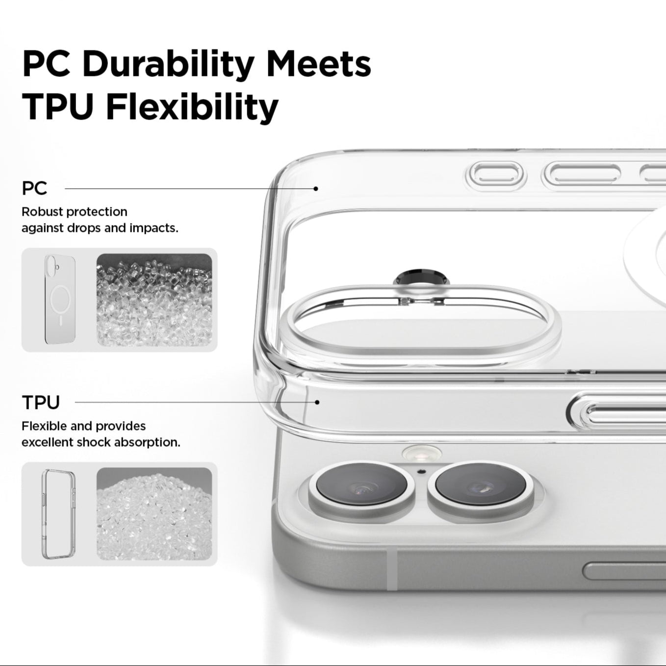 Asli Global Gravitas iPhone 16 Plus Clear Mag MagSafe Slim Case|Transparent