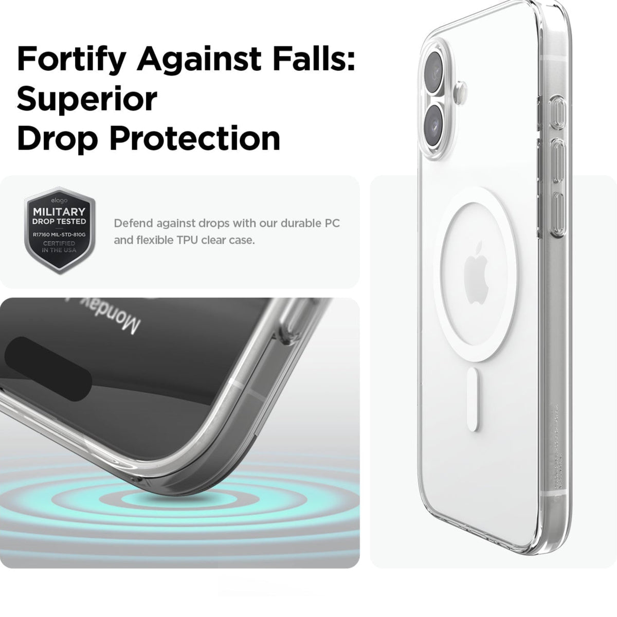 Asli Global Gravitas iPhone 16 Plus Clear Mag MagSafe Slim Case|Transparent