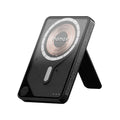 Momax Power X Pro Magnetic Wireless Power Bank â€“ 5000 mAh, Includes Kickstand & Built-in USB-C Cable | Black