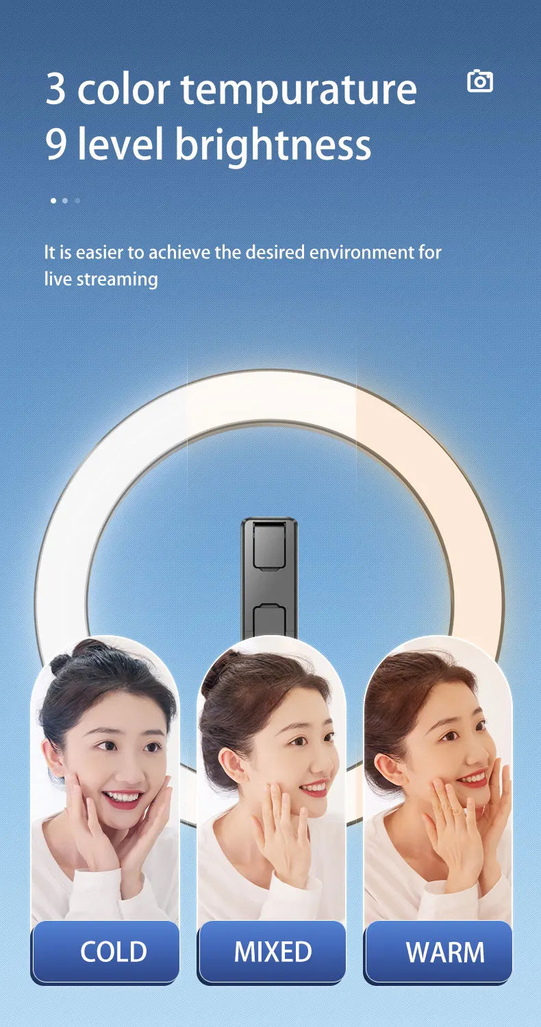 LZEL Vlog Lumexpod 10" Rgb Selfie Ring Light Kit With 2.3m Tripod Stand And Wireless Remote