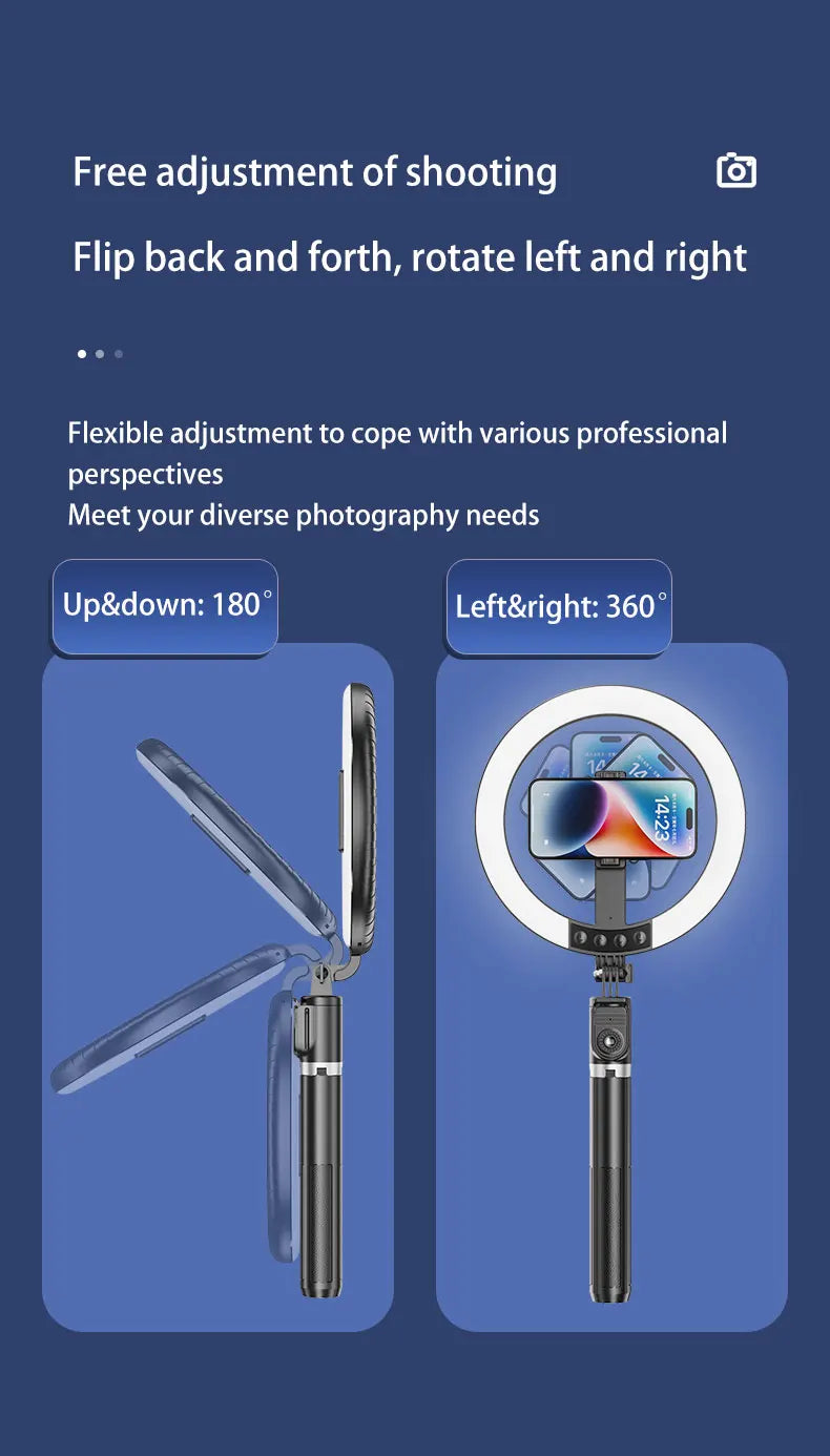LZEL Vlog Lumexpod 10" Rgb Selfie Ring Light Kit With 2.3m Tripod Stand And Wireless Remote