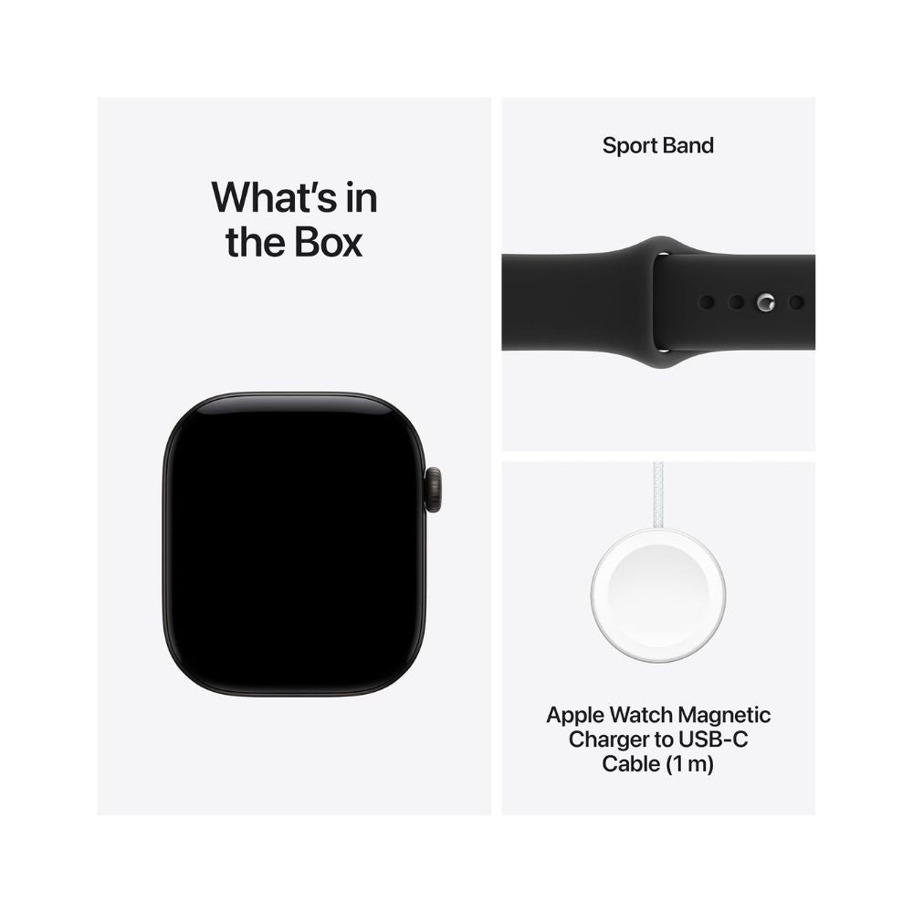 Apple Watch Series 12 GPS 46mm Black with Black Sport Band S/M