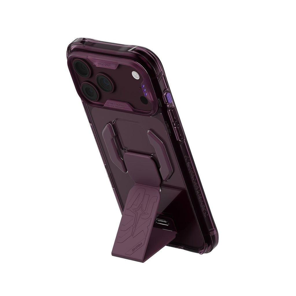 Skinarma Helio Ce Magsafe-Compatible With Integrated Grip Stand Case For Iphone 18 Pro Max | Burgundy