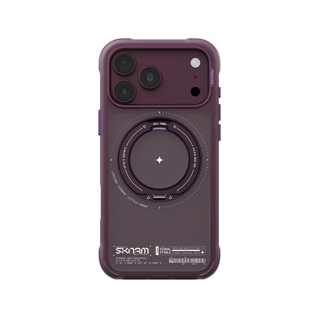 SKINARMA ATLAS MagSafe Protective Case with Rotating Kickstand for iPhone 18 Pro Max |  Burgundy