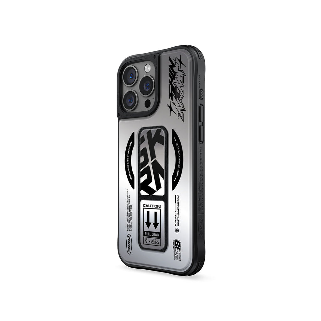 SkinArma iPhone 16 Pro Kira Kobai MagSafe Case With Grip Stand Chrome