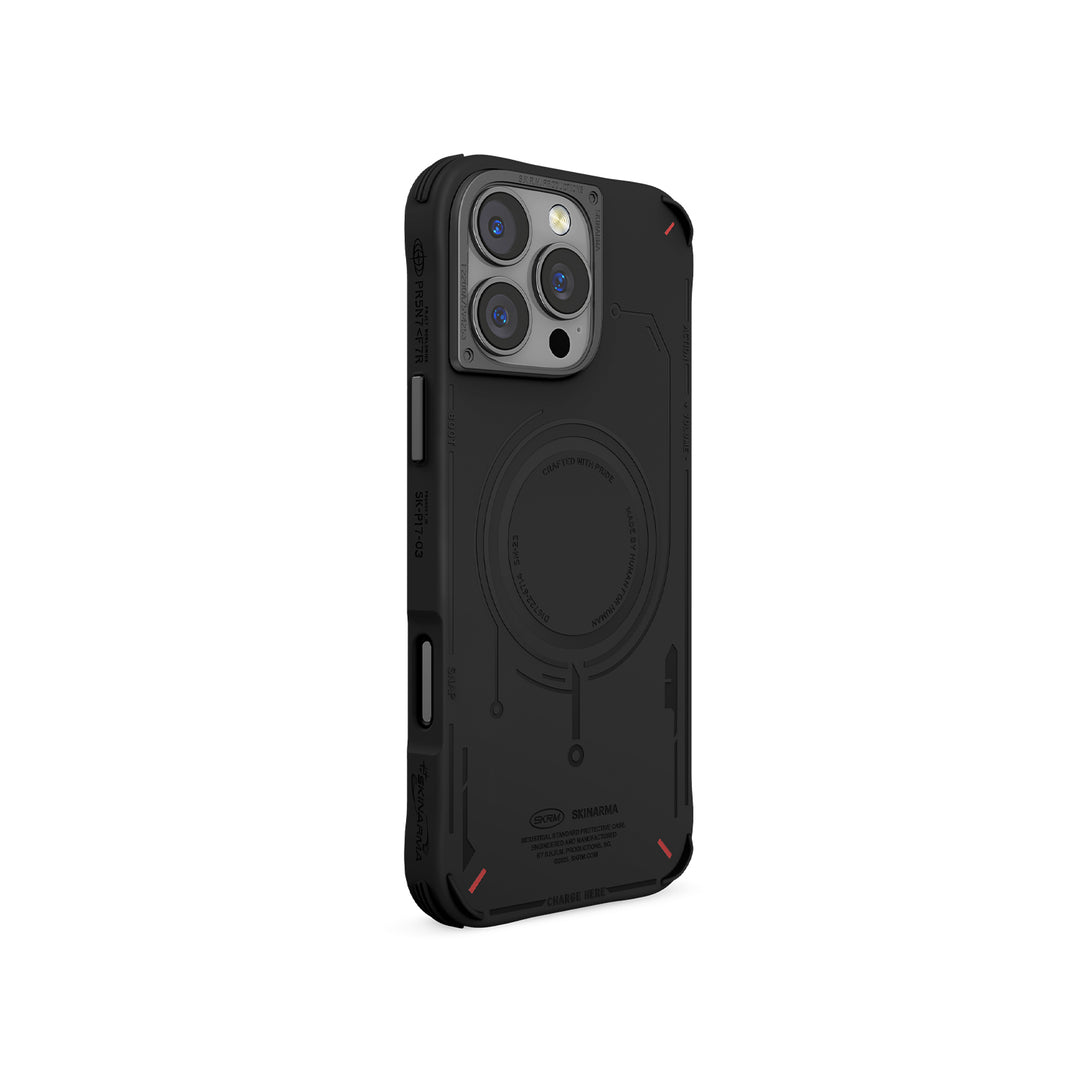 SkinArma iPhone 16 Pro Mecha Mag-Charge Case | Black