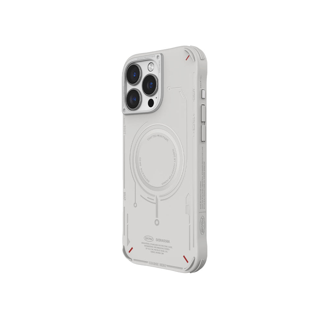 SkinArma iPhone 16 Pro Mecha MagSafe Case | Light Grey
