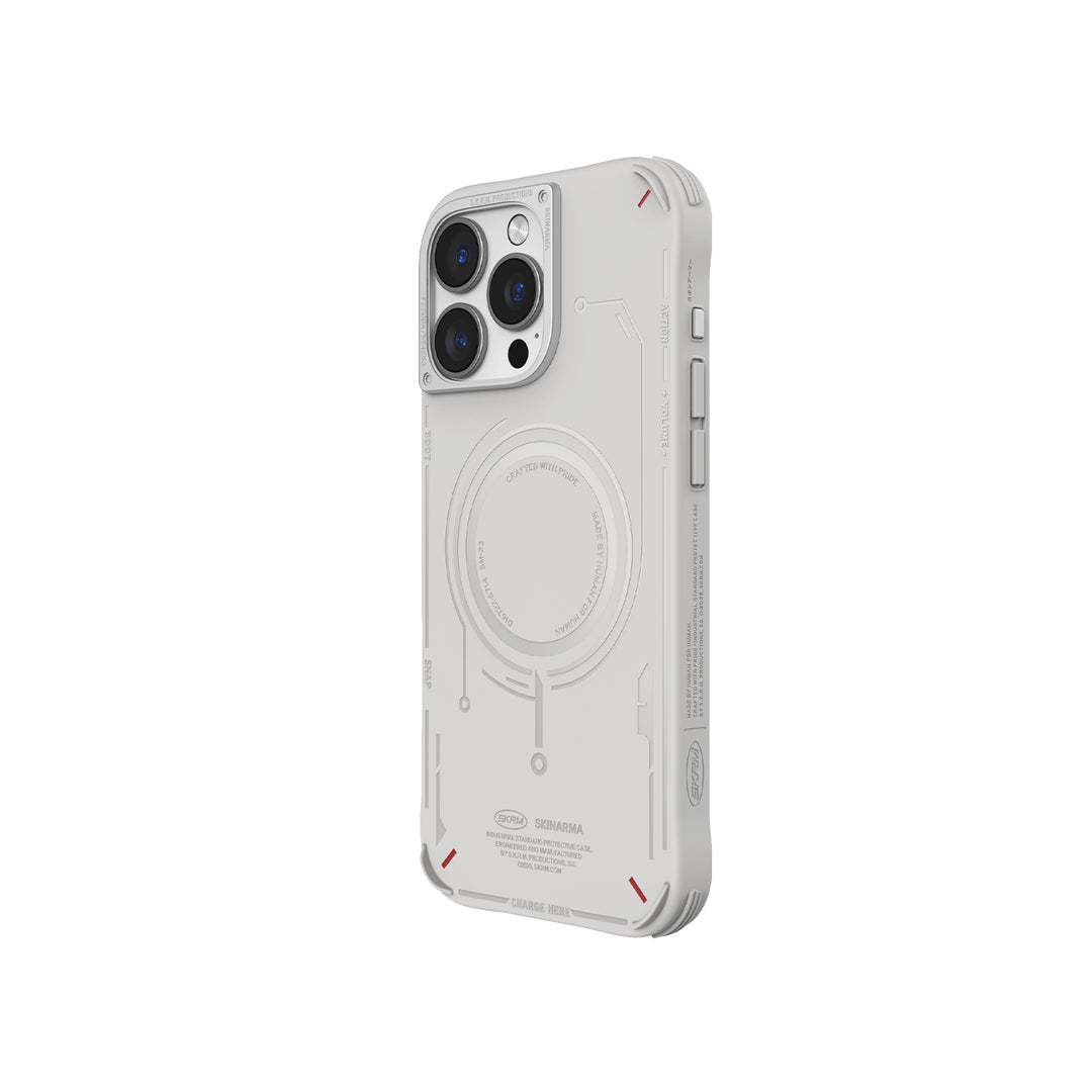 SkinArma iPhone 16 Pro Mecha MagSafe Case | Light Grey