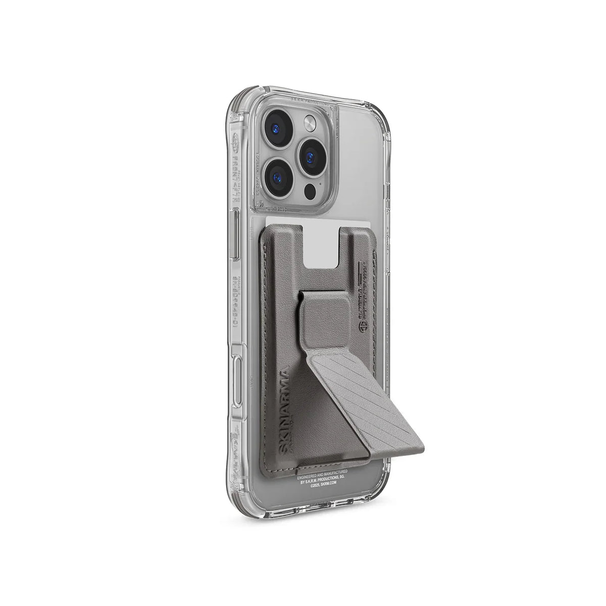 SkinArma iPhone 16 Pro Max Bundle Saido Kado Mag-Charge Card Holder + Saido MagSafe Case Titanium