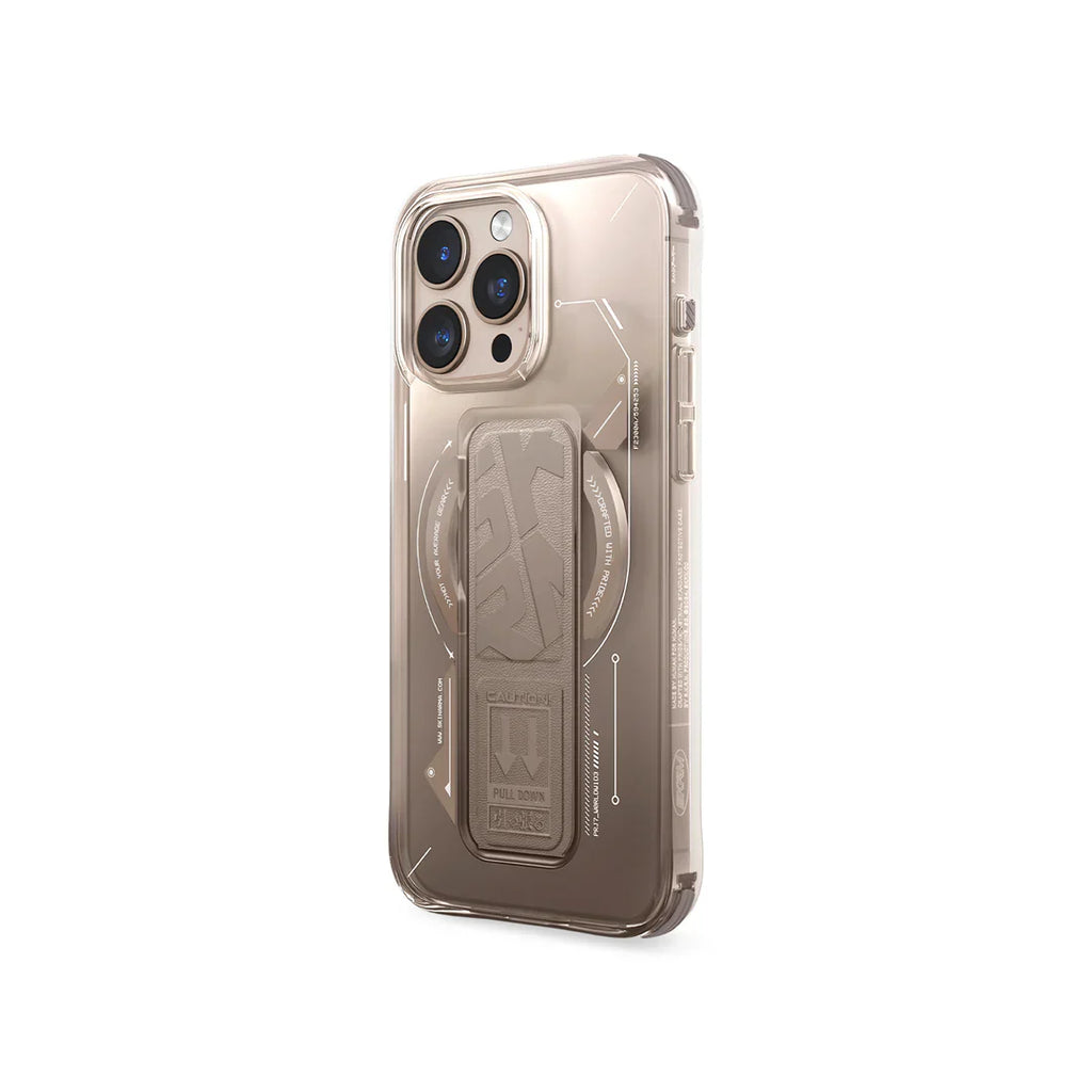 Skinarma iPhone 16 Pro Helio Magsafe Case With Grip Stand Gold