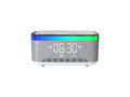 LZEL SonicGlow Wake Multifunctional Speaker – Alarm Clock & Wireless Charging Dock | White/Gray