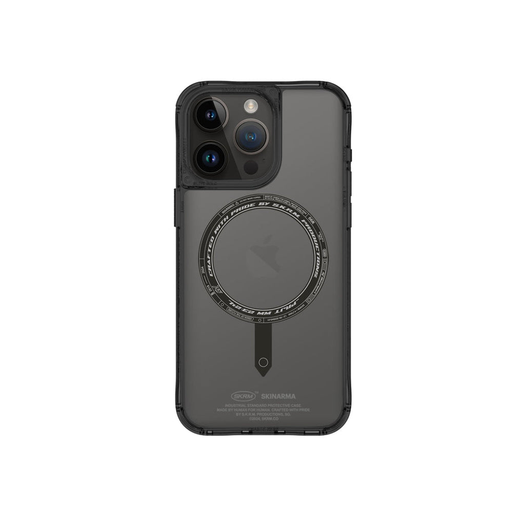 SkinArma iPhone 15 Pro Saido Case + Card Holder | Smoke