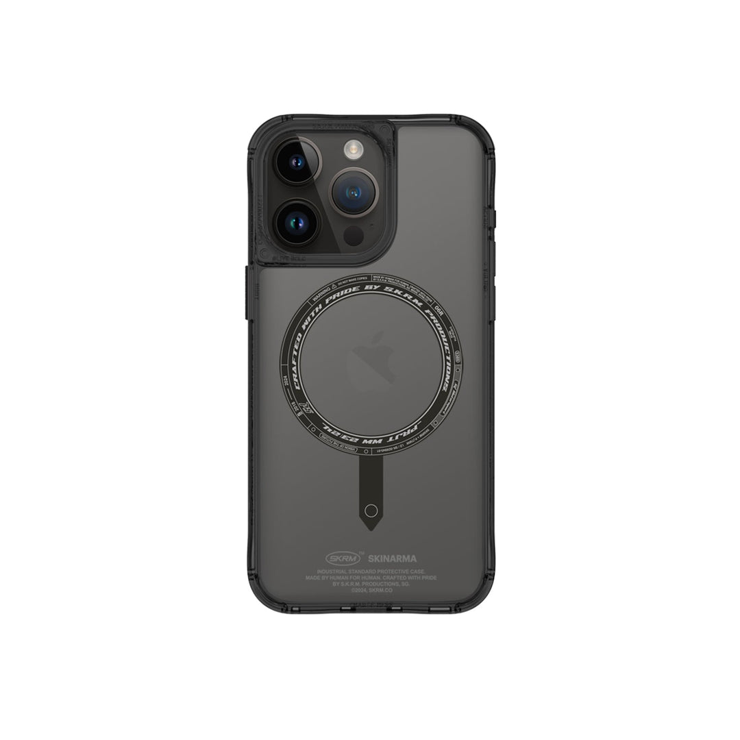 SkinArma iPhone 15 Pro Saido Case + Card Holder | Smoke