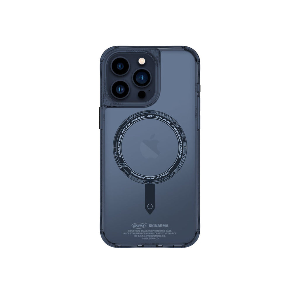 SkinArma iPhone 15 Pro Saido Case + Card Holder | Blue