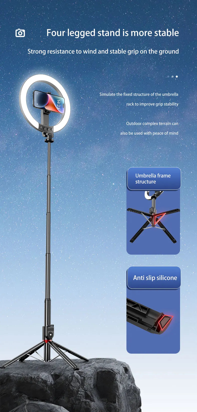 LZEL Vlog Lumexpod 10" Rgb Selfie Ring Light Kit With 2.3m Tripod Stand And Wireless Remote