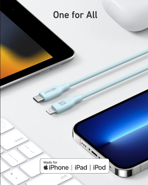 Anker 542 USB-C to Lightning Cable (Bio Based 0.9m) | Blue