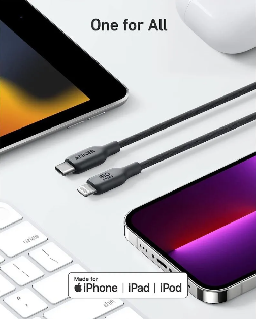 Anker 542 USB-C to Lightning  Cable (Bio Based 3ft) | Black