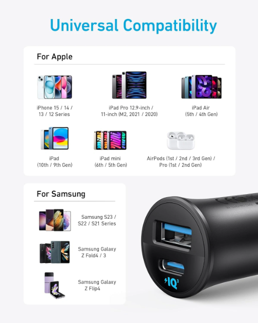 Anker Car Charger 30W 2 Ports