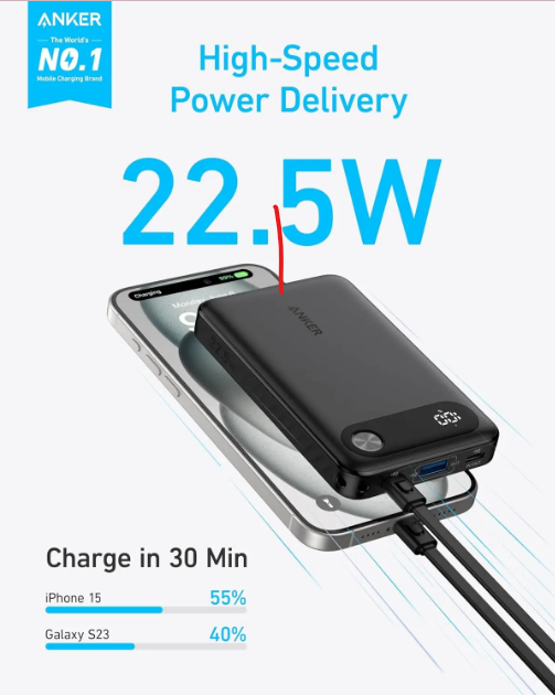 Anker Power Bank 10,000mAh – 22.5W Fast Charging | Black