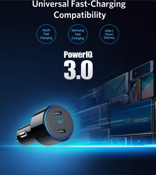 Anker PowerDrive+ III Duo 30W PD + 18W USB-C Fast Car Charger