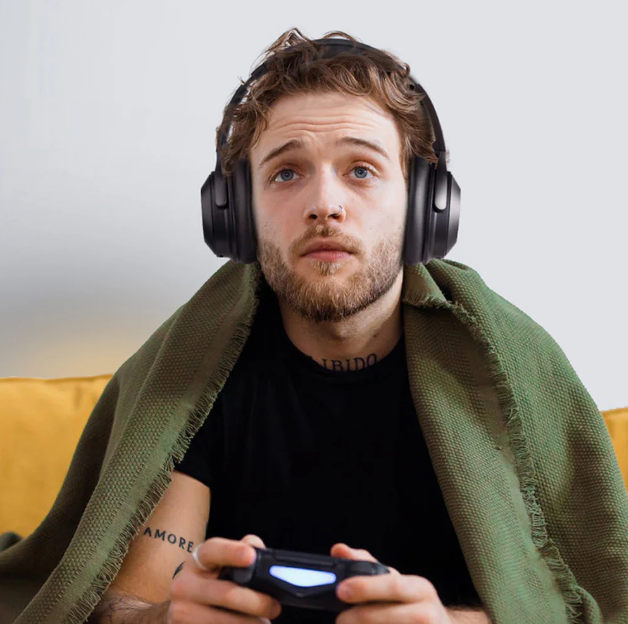 Fingertime Hybrid Noise Cancelling Wireless Headphones | Black