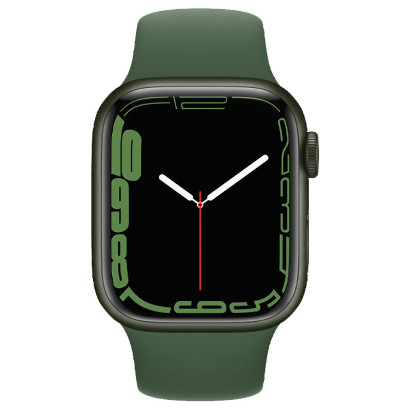 Apple Watch Series 7 GPS + Cellular, 41mm Green Aluminium Case with Clover Sport Band - Regular