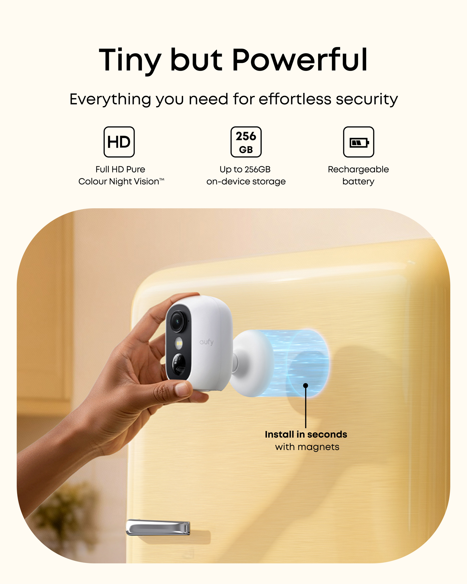 eufyCam C35 Flexible Security Camera with Color Night Vision | White
