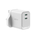 Asli Global Thundervolt Surge 45W Power Delivery GaN Dual USB-C Charger | White