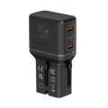 LZEL TravelPro Series Dual Port GaN Travel Wall Charger 45W I Dual Type-C Output I Global compatibility I Black