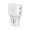 LZEL TravelPro Series Dual Port GaN Travel Wall Charger 45W I Dual Type-C Output I Global compatibility I White
