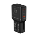 LZEL TravelPro Series Dual Port GaN Travel Wall Charger 65W I Dual Type-C Output I Global compatibility I Black