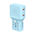 LZEL TravelPro Series Dual Port GaN Travel Wall Charger 65W I Dual Type-C Output I Global compatibility I Blue