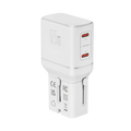LZEL TravelPro Series Dual Port GaN Travel Wall Charger 65W I Dual Type-C Output I Global compatibility I White