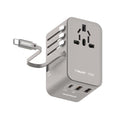 Momax 1-World+ 70W GaN 3-Port w/ Built-in USB-C Cable + AC Travel Adaptor | Grey