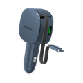 Momax 1-move 60w 2-port Car Charger Built-in Retractable Cable | Gray