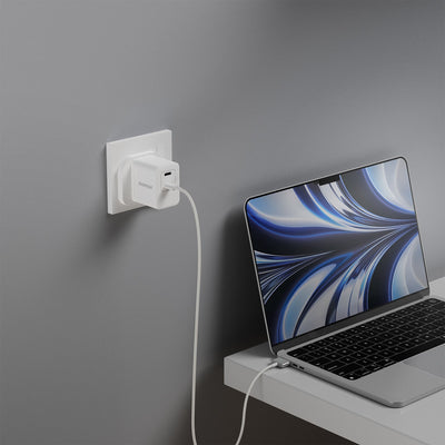 Momax OnePlug 2-Ports Mini GaN Charger 35W - 2 USB-C -PD | White