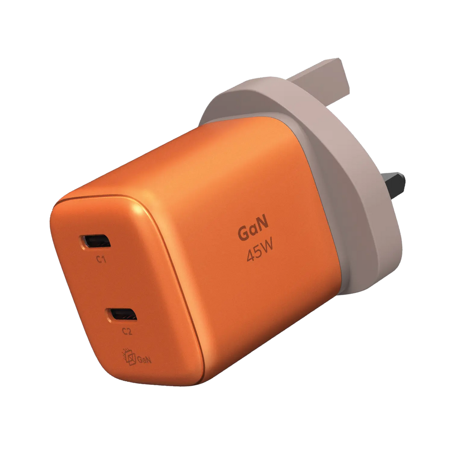 Momax 1-charger 45w 2-port Gan Charger | Orange