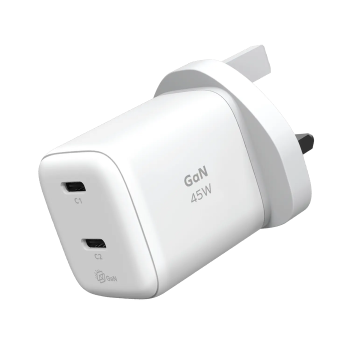 Momax 1-charger 45w 2-port Gan Charger | White