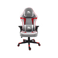 Black Bull Gaming Chair With Molded Headrest Up & Down |  Light Grey / White / Red