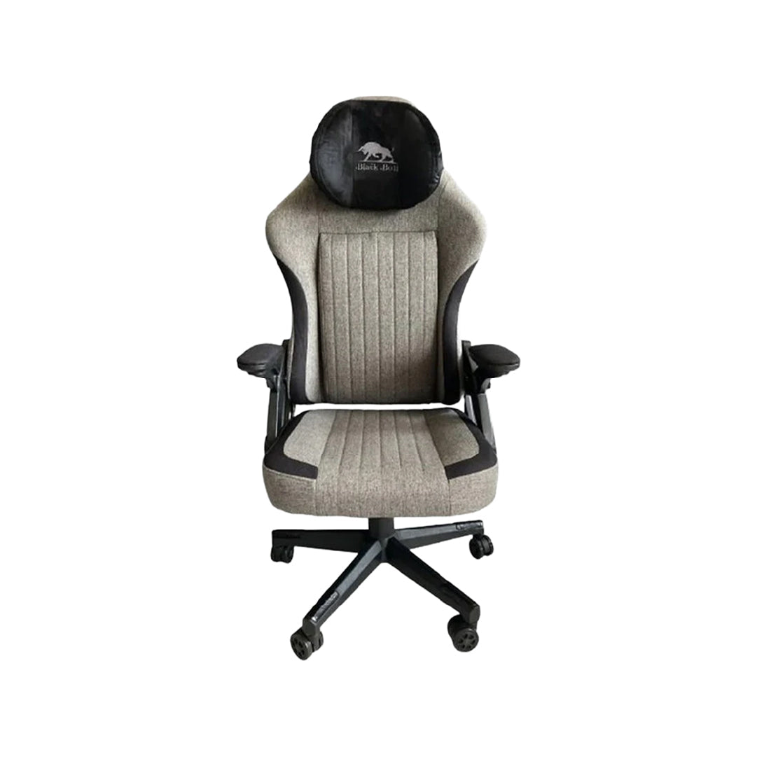 Black Bull Gaming Chair with Adjustable Molded Headrest â€“ Fabric | Gray / Black